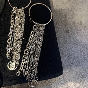Burberry Silver Chain Tassel Earrings